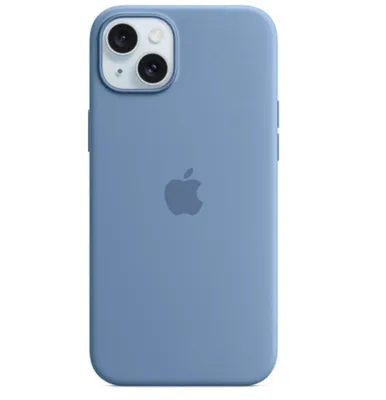 Image de Étui pour iPhone 15 Plus compatible avec MagSafe, coque en silicone - bleu hiver