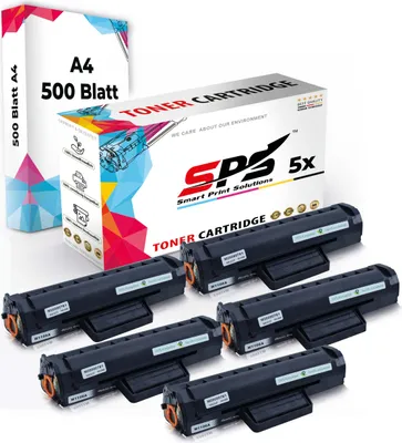 Produktbild von Druckerpapier A4 + 5x Multipack Set Kompatibel für HP Laser MFP 135 wg (W1106A/106A) Toner-Kartusche Schwarz XL 2000 Seiten