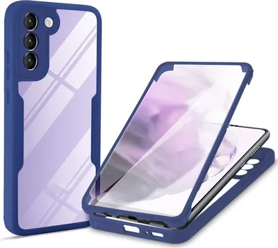 Produktbild von König Design Hülle kompatibel mit Samsung Galaxy S22 5G Kunststoff Full Cover Handyhülle - Case Blau