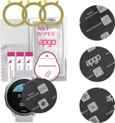 Produktbild von apgo 3 Stück Schutzglas, Matt, kompatibel mit Suunto 3 Smartwatch, Hybrid 8H, Ersatz für Hartglas, Displayschutzglas, Bildschirmschutz, Displayschutz, kratzfest