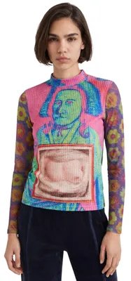 Produktbild von Desigual Pinky Damenbluse mit Portraitdruck S