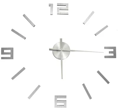 Produktbild von vidaXL 3D-Wanduhr Modernes Design Silbern 100 cm XXL