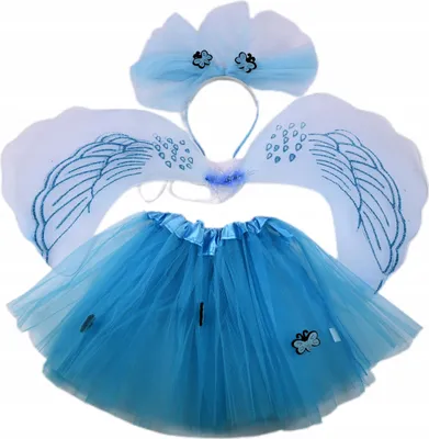 Produktbild von Schmetterling Kostüm Blau Flügel Rock & Haarreif - Feenhaftes Outfit für Mädchen