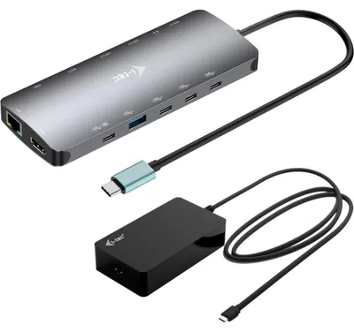 Obrázok produktu pre i-tec Metal C31NANOTRIPLEDOCKPD, Kábel, USB 3.2 Gen 1 (3.1 Gen 1) Type-C, 140 W, 3,5 mm, 10,100,1000 Mbit/s, Šedá