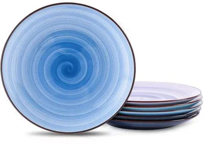 Produktbild von Keramische Teller-Set - 6er - Gradientblau - 10 Zoll