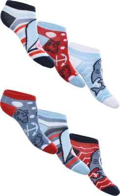 Produktbild von Peppa Wutz Pig George Kinder Jungen Sneaker Socken 6 Paar Strümpfe Paket, Größe:27-30