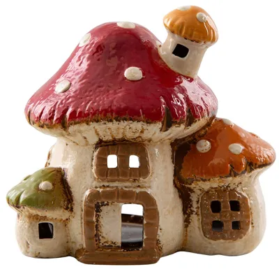 Produktbild von Teelichthaus Pilz aus Steingut 17 × 15 × 12 cm für Teelichter