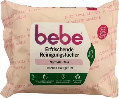 Produktbild von Bebe Erfrischende Reinigungstücher für Normale Haut VPE (6X25 Stk)