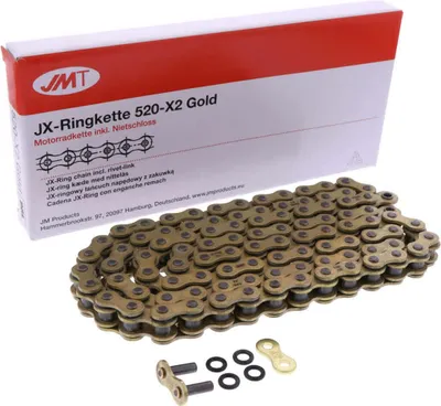 Produktbild von JMT X-Ring Kette Offen 86 Glieder 520 Gold Nietverschluss