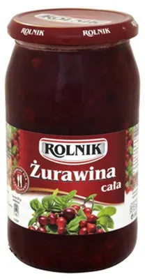 Zdjęcie produktu dla Żurawina cała Rolnik 815 ml (820g)