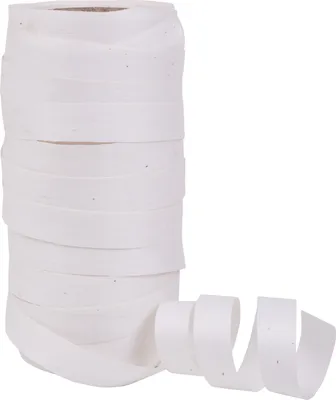 Produktbild von PRÄSENT Ringelband Baumwollefield aus Baumwolle weiß 10mmx50m
