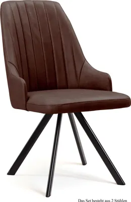 Produktbild von Esszimmerstuhl drehbar (2er-Set) Devyn 52x91x60 Schwarz/Braun