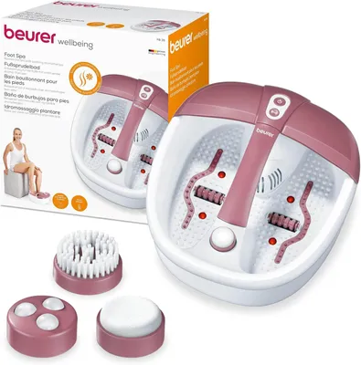 Immagine prodotto di Beurer FB 35 pediluvio con idromassaggio e massaggio a vibrazione, incl. 3 accessori pedicure intercambiabili, con regolazione della temperatura dell’