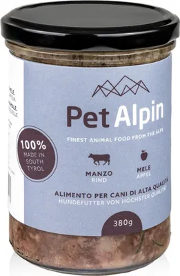 Produktbild von Pet Alpin Rind und Apfel - Naturale Hundefutter 380g, getreidefrei, ohne Zusatzstoffe