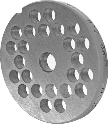 Produktbild von WolfCut INOX Lochscheibe Gr. 10 & 12-8,0 MM Bohrung - für Fleischwolf Reber Typ N.12EL9501 N, Alexanderwerk, Bartscher FW80,12SQO