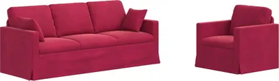 Produktbild von vidaXL Sofa Set 2 stk. Weinrot Samt