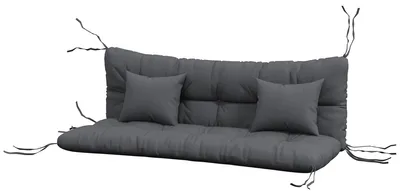 Produktbild von Outsunny 4er-Set Sitzkissen, 150x50 cm wasserabweisend Stuhlkissen Dunkelgrau