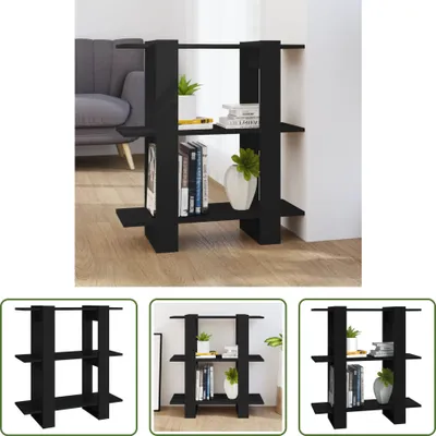 Produktbild von The Living Store Bücherregal/Raumteiler Schwarz 80x30x87 cm