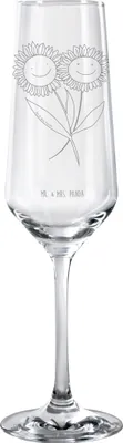 Produktbild von Mr. & Mrs. Panda Glas Blume Sonnenblume - Transparent - Geschenk, Lieblingsmensch, Sonnenblumen, Sektglas graviert, Trinkglas, Sektflöte, Vertrauen, Zusammen, Garten