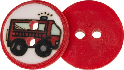 Image de Bouton - lot de 6 pièces - 15 mm (diamètre) - Rouge