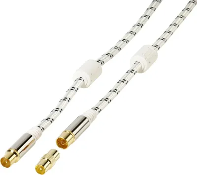 Produktbild von HQ Antennenkabel 120 dB, vergoldet mit hochwertiger Nylonummantelung,
