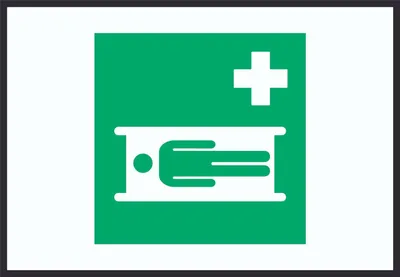 Produktbild von Krankentrage Symbol A6 Rückseite selbstklebend Schild