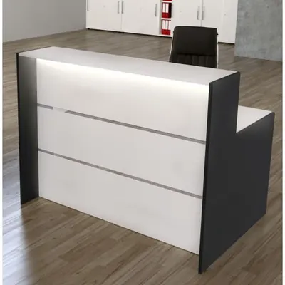 Produktbild von Kerkmann Bari Lineartheke (B)1388x(T)950x(H)1120 mm Weiß Anthrazit-kein Stauraum-ohne Beleuchtung