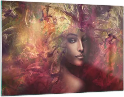 Produktbild von Bilder auf glas - frau gesicht - 120x80cm - Glasbilder - Wandbilder - Kunstdruck - zum Aufhängen bereit - Wanddekoration aus Glas - Glas Bilder - Wandbild auf Glas - Einteilig - GAA120x80-3736