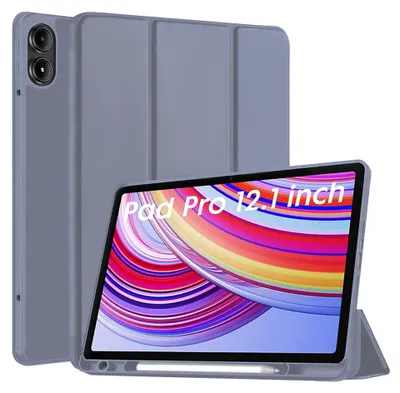 Zdjęcie produktu dla Techsuit Etui z uchwytem rysik Xiaomi Redmi Pad Pro Poco Pad - Fioletowe