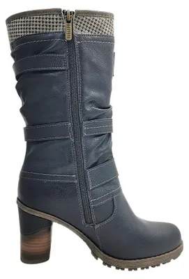 Imagen del producto de Zapatos de mujer Mustang, tipo bota con cremallera, color negro, para uso casual