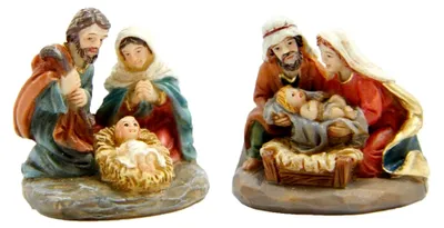 Produktbild von Krippenfigur Hlg. Familie, Krippenblock 2-teilig 3 cm