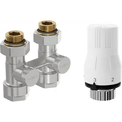 Zdjęcie produktu dla Mexen G02 zestaw termostatyczny dwururowy DN50, prosty 1/2"x16 mm, nikiel - W912-016-928-01