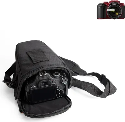 Produktbild von K-S-Trade Kameratasche Fototasche Schultertasche Umhängetasche kompatibel mit Nikon Coolpix P600 Colt  für Systemkameras Schutzhülle bag