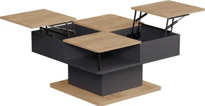 Produktbild von Couchtisch Vicco Movira Anthrazit 80 x 45 cm mit Staufächern, Model 59128