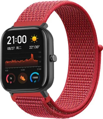 Produktbild von Strap-it Xiaomi Amazfit GTS Nylonarmband (Rot)