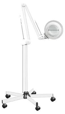 Image de Lampe loupe sur pied, grossissement 5x, bras réglable, BLANC, 5X