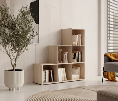 Zdjęcie produktu dla Regal >Luna< in Eiche Sonoma - 112x114x35cm (BxHxT)