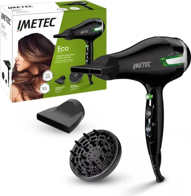 Immagine prodotto di Imetec Eco SE91000 Phon Asciugacapelli Nero Verde Bianco 1400 W