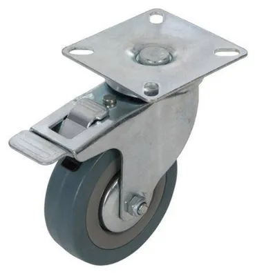 Image de Roulette pivotante en caoutchouc avec blocage 75mm 50Kg caoutchouc + blocage Roulette de transport Silverline NEUF