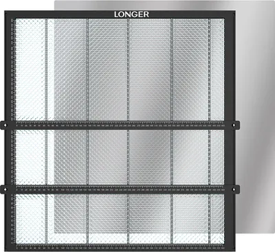 Produktbild von LONGER Waben-Arbeitstisch 500 mm x 500 mm x 22 mm mit Materialklemme, Gra vi erschneid-Wabenplatten-Werkbank