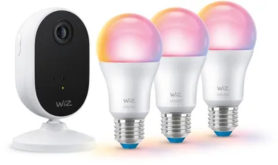 Produktbild von WiZ Home Monitoring Starter-Set, Set für intelligente Beleuchtung, Wi-Fi/Bluetooth, Weiß, Wi-Fi 4 (802.11n), 802.11b, 802.11g, WPA2, WPA3, LED