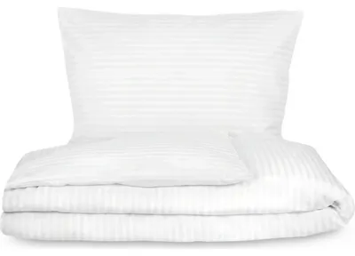 Obrázok produktu pre Kvalitex saténová posteľná bielizeň s pruhmi 140x200, 70x90cm BIELA
