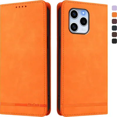 Image de Etui pour Honor 60 SE, étui rétro en cuirPolyuréthaneavec support et fentes pour cartes Orange