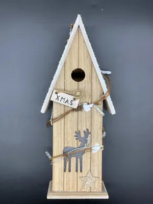Produktbild von Natsen LED Holz Haus 8 Lichter Weihnachtsdeko Fensterdeko Tischdeko (Warmweiss)
