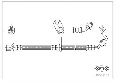 Produktbild von CORTECO 19033102 Bremsschlauch Vorne Rechts für TOYOTA RAV 4 II (CLA2, XA2, ZCA2, ACA2)