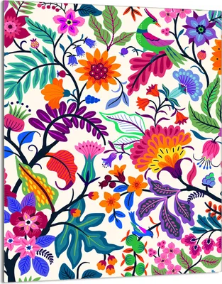 Produktbild von Glasschneidebrett 40x52 Blumen