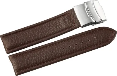 Produktbild von Echtleder-Uhrenarmband, braun, Faltschließe, 16 mm - 24 mm