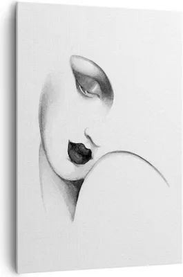 Produktbild von Bild auf Leinwand - Leinwandbild - Einteilig - Porträt Frau Skizze - 70x100cm - Wand Bild - Wanddeko - Wandbilder - Leinwanddruck - Wanddekoration - Leinwand bilder - Wandbild - PA70x100-4475