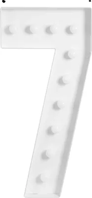 Produktbild von Beleuchtete Zahlenlampe, Warmes Licht, Batteriebetrieben, WEISS, 100cm, 7