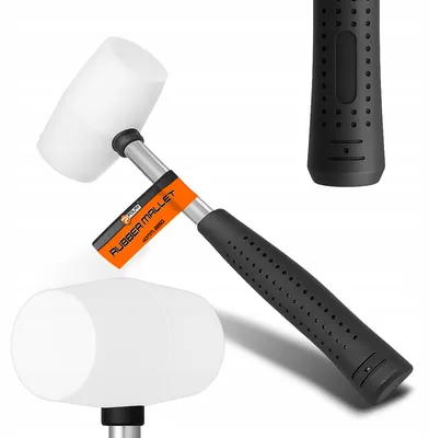 Produktbild von Polax Gummihammer 40 mm Schwarz Metallgriff